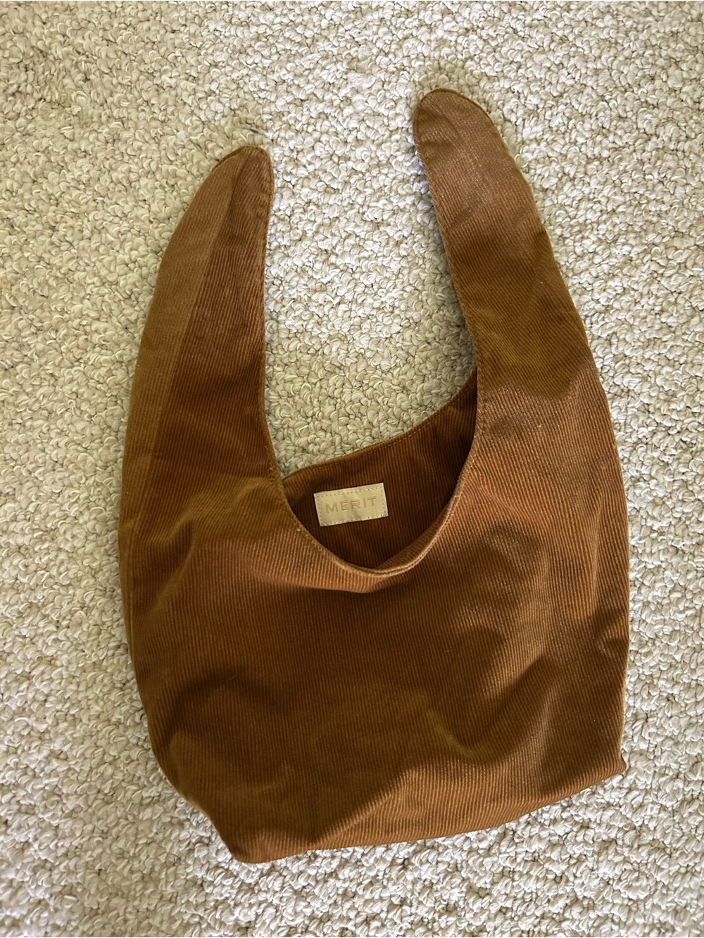 Corduroy Hobo Bag in Brown